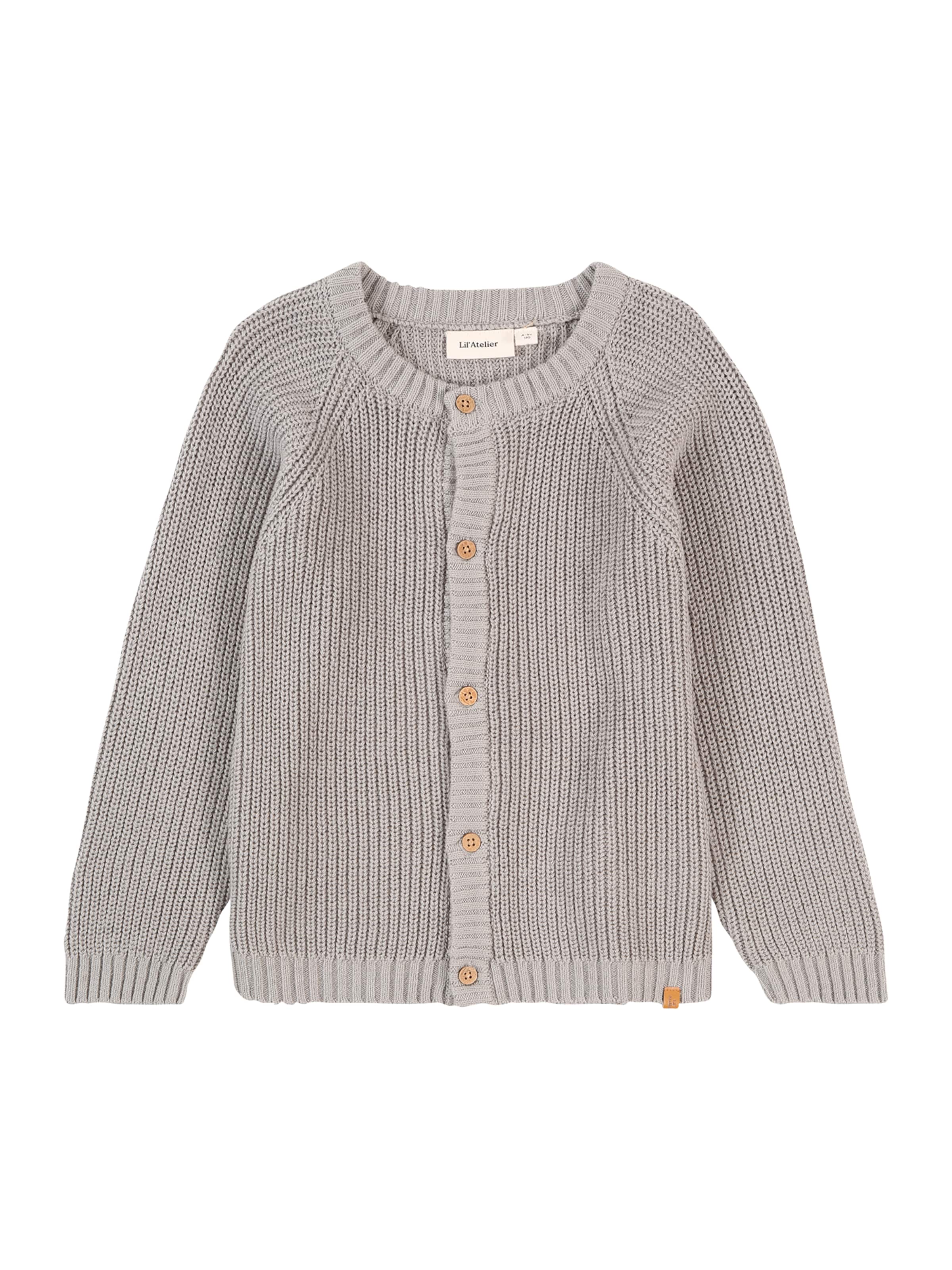 Lil'Atelier Knit Cardigan 'NMNEmlen' in Grey: front