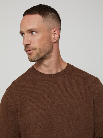DAN FOX APPAREL Regular fit Sweater 'Laurenz' in Brown