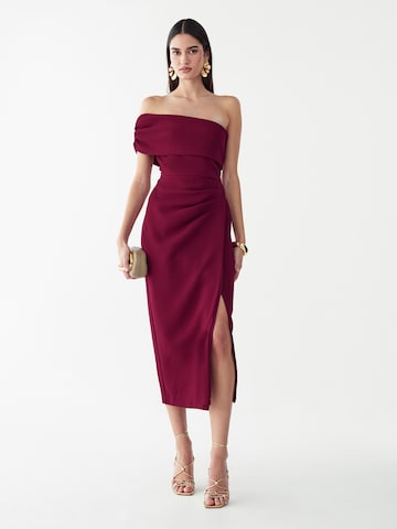 BWLDR Cocktailjurk 'LILA' in Rood: voorkant