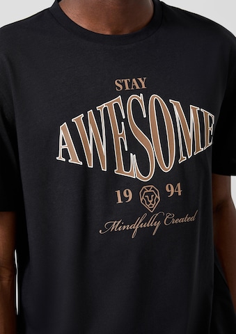 T-Shirt QS en noir : devant