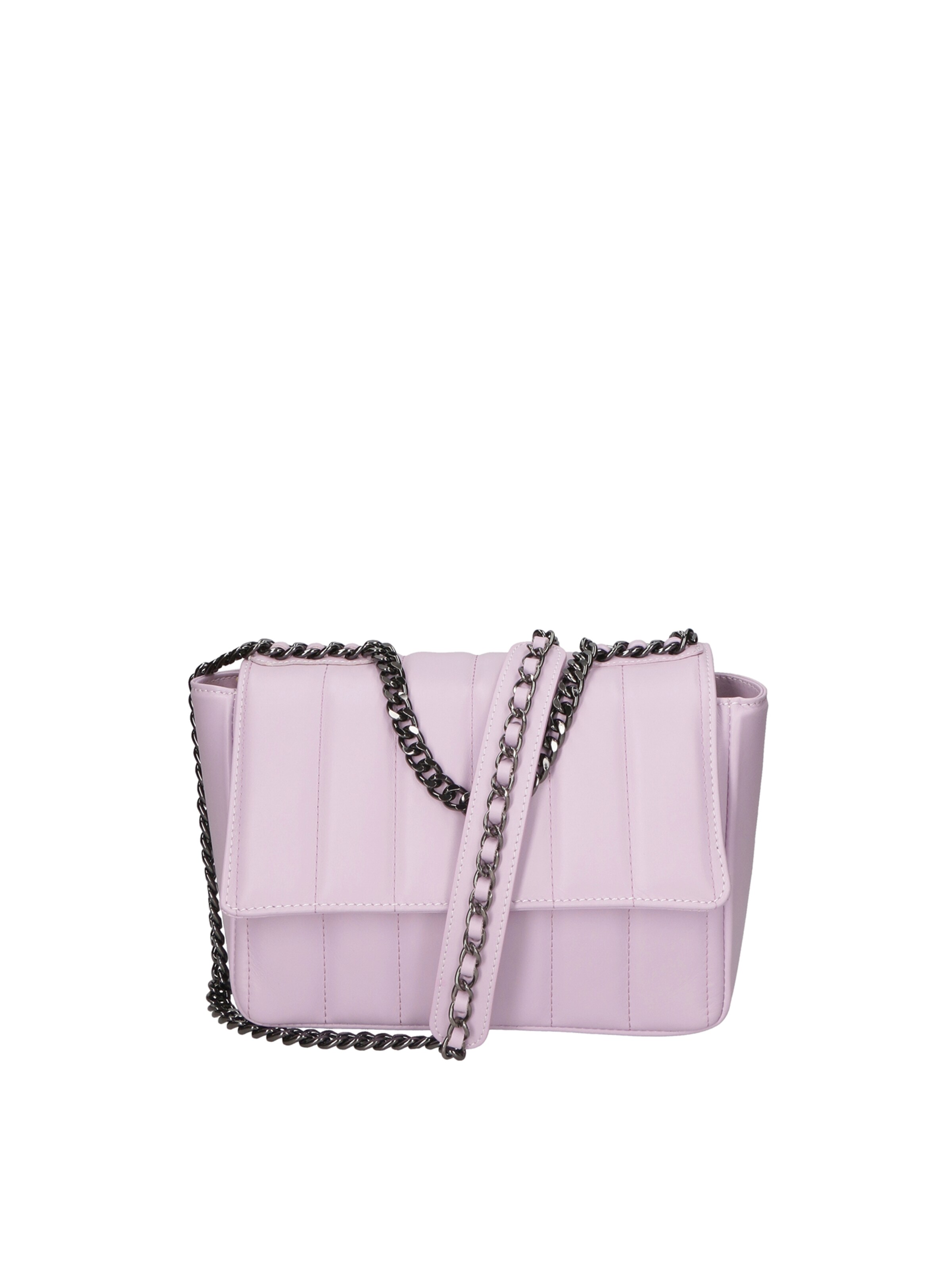 Borsa a spalla 'Borsa a Spalla in Vera Pelle con Catena e Bottone Magnetico' di Virginia Rhinè in lilla