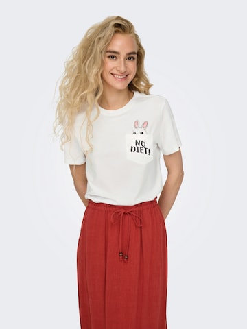 ONLY T-Shirt 'ONLPOLLY' in Weiß: Vorderseite