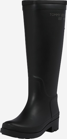 TOMMY HILFIGER - Botas de borracha em preto: frente