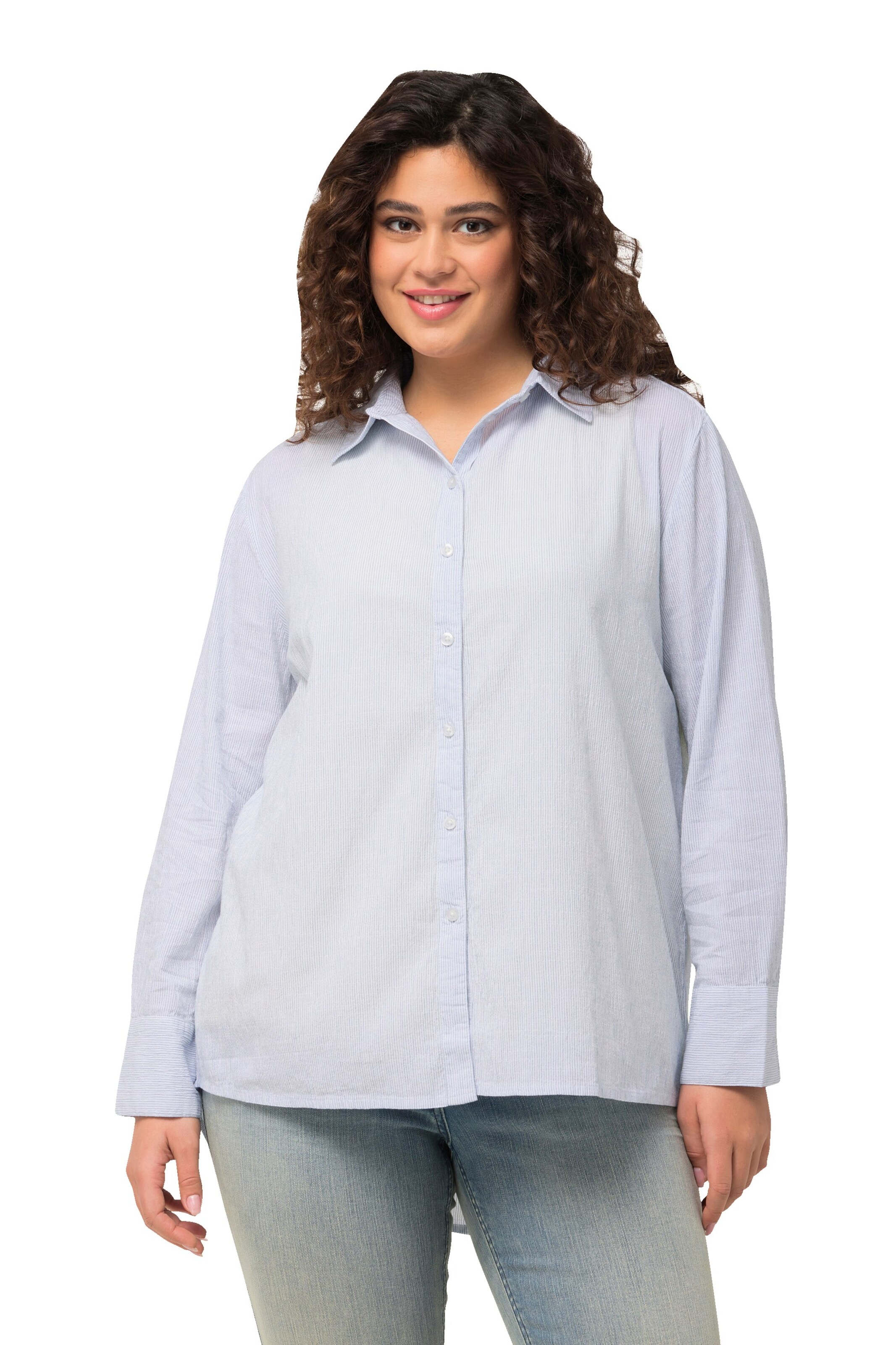 Ulla Popken Bluse in Blau: Vorderseite