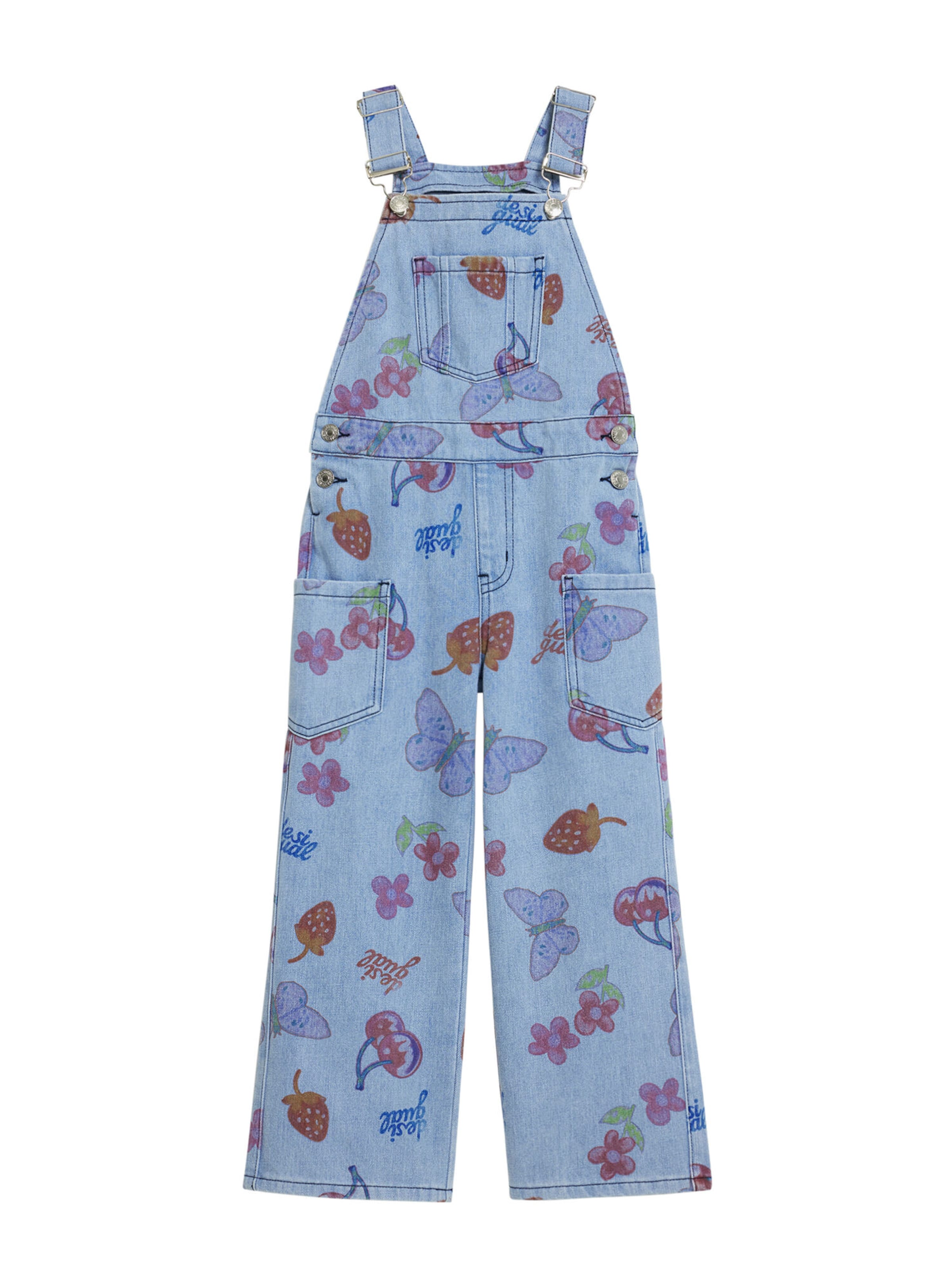 Desigualregular Hlače s tregerima - plava boja: prednji dio