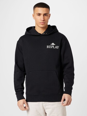 Sweat-shirt REPLAY en noir : devant