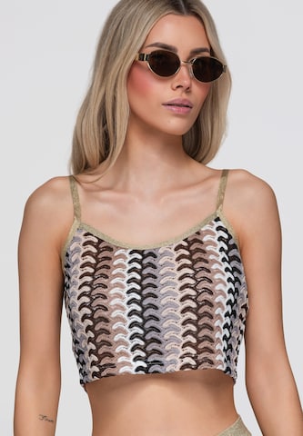 Ombre Top 'OW-TS-E0068' in Bruin: voorkant