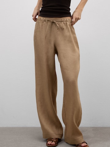 INTIMISSIMI Wide Leg Hose 'The Pure Linen' in Beige: Vorderseite