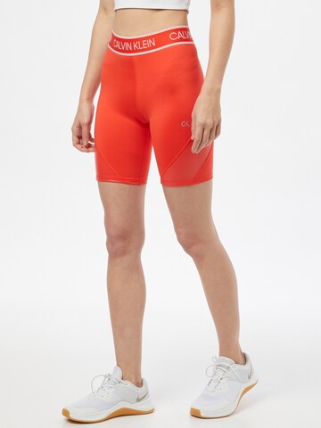 Skinny Pantalon de sport Calvin Klein Sport en rose : devant