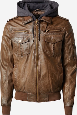 INDICODE JEANS Regular fit Between-Season Jacket 'Aaron' in Brown: front