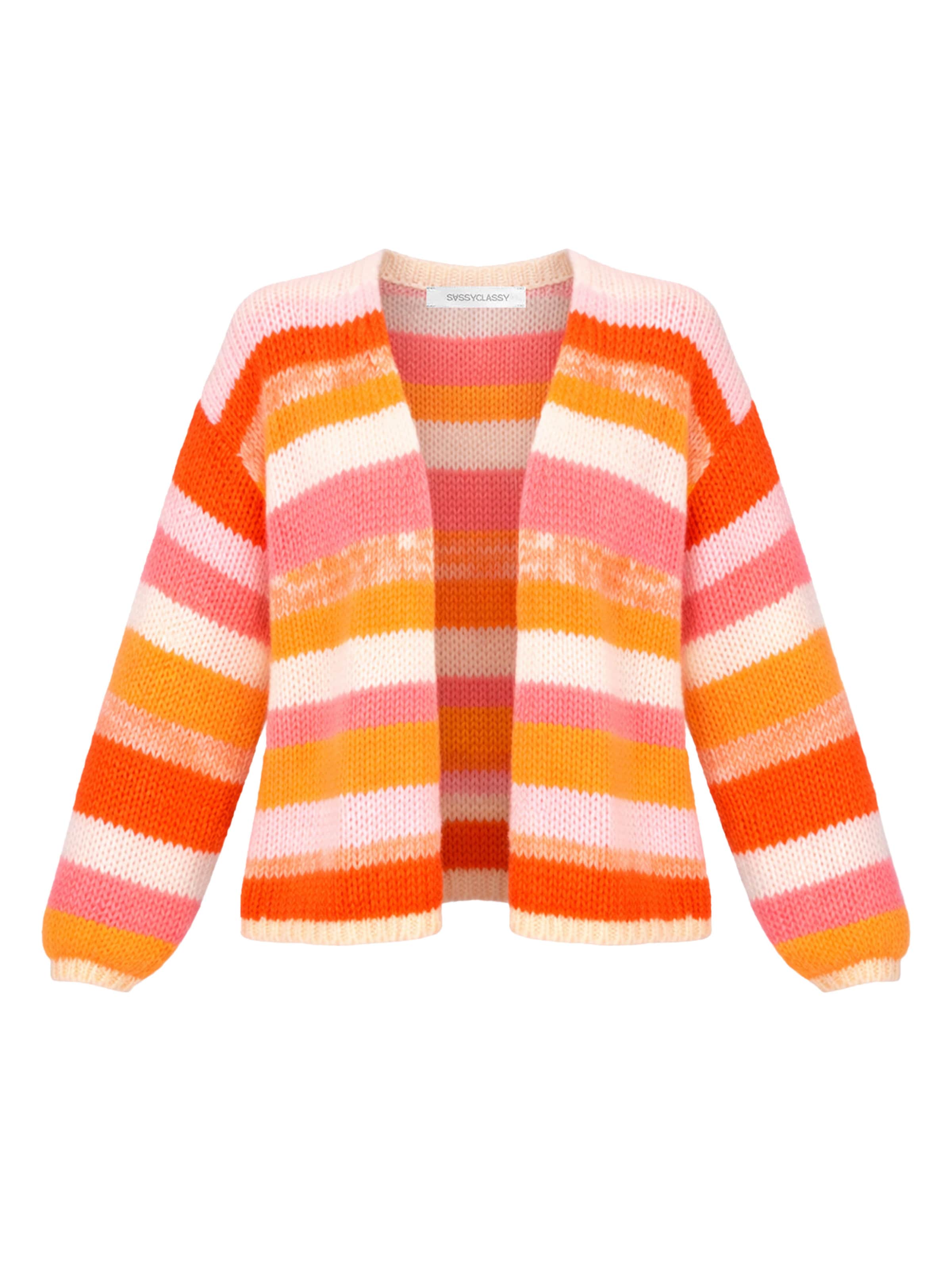 SASSYCLASSY Strickjacke‌ in Orange: Vorderseite