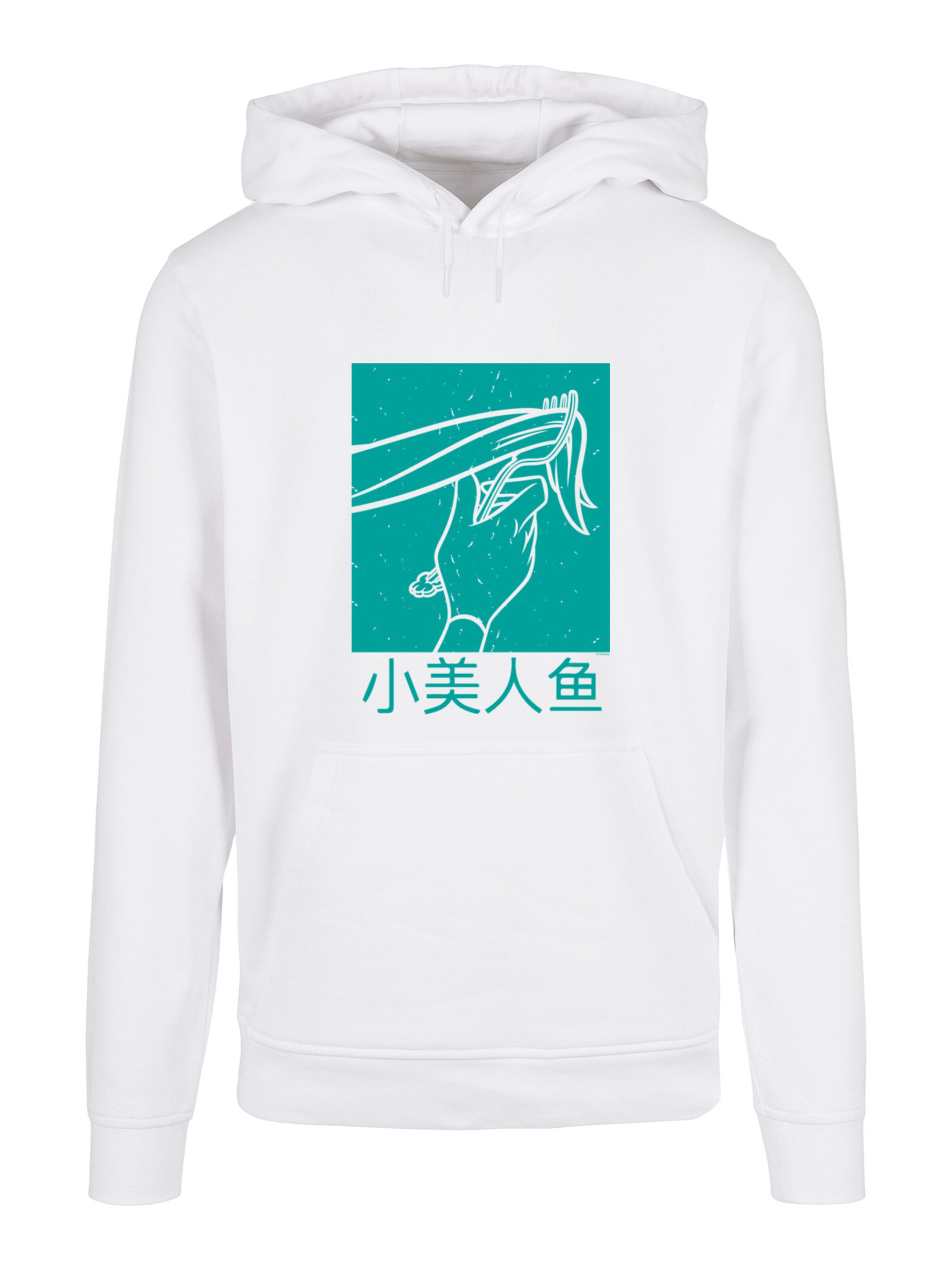 Sweat-shirt 'Disney Ariel The Little Mermaid Hair Stroke' F4NT4STIC en blanc : devant