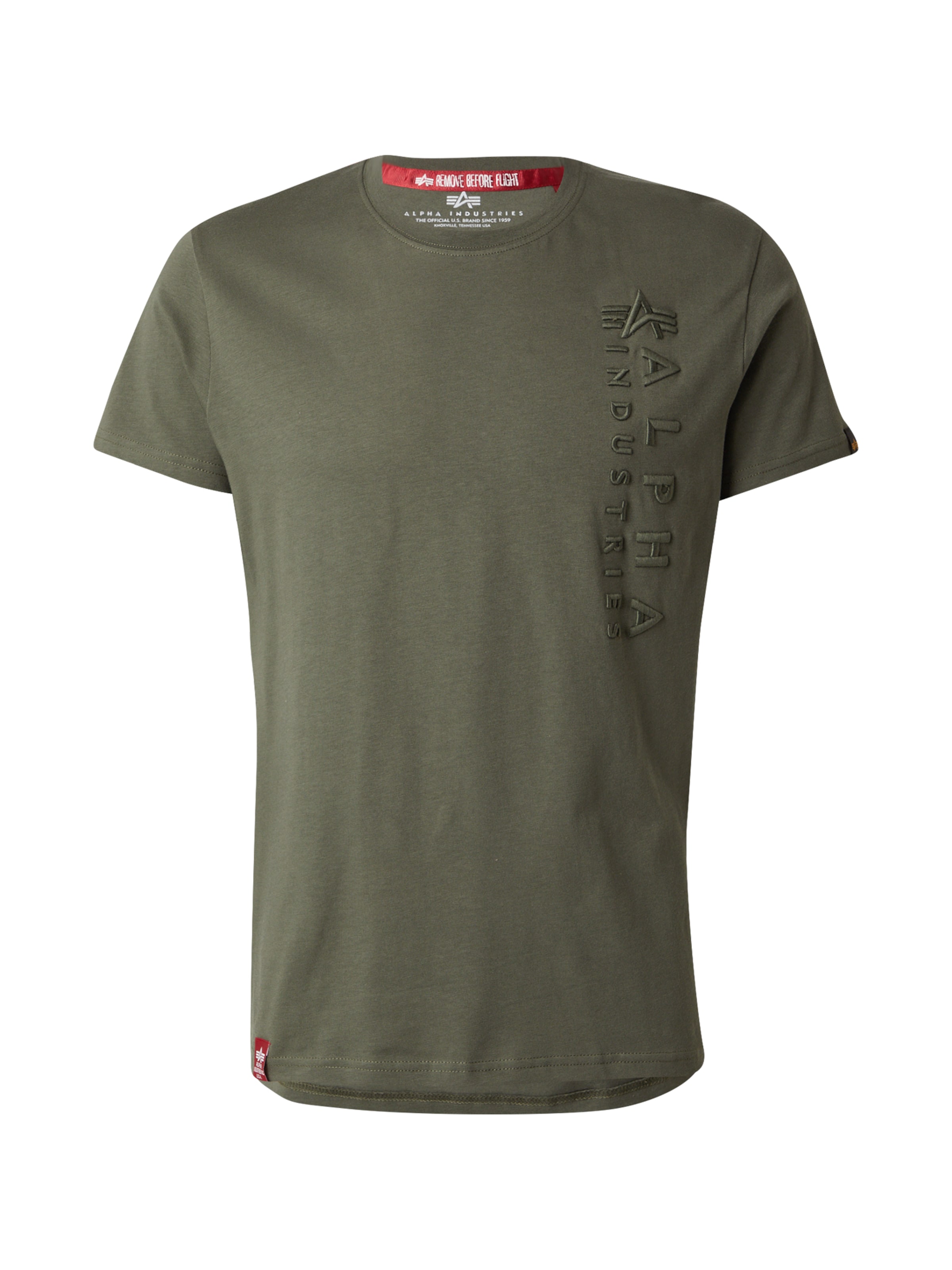 T-Shirt ALPHA INDUSTRIES en vert : devant