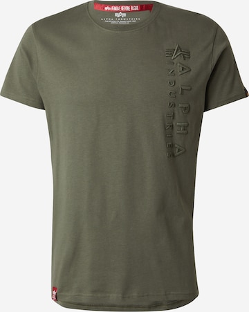 T-Shirt ALPHA INDUSTRIES en vert : devant