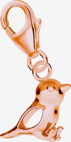Goldene Hufeisen Anhänger 'Spatz Vogel Charm' in Gold: Vorderseite