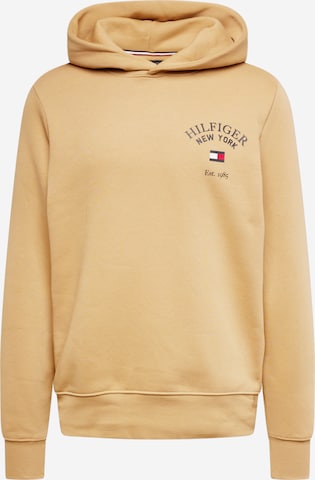 TOMMY HILFIGER - Sweatshirt 'Arched Varsity' em bege: frente