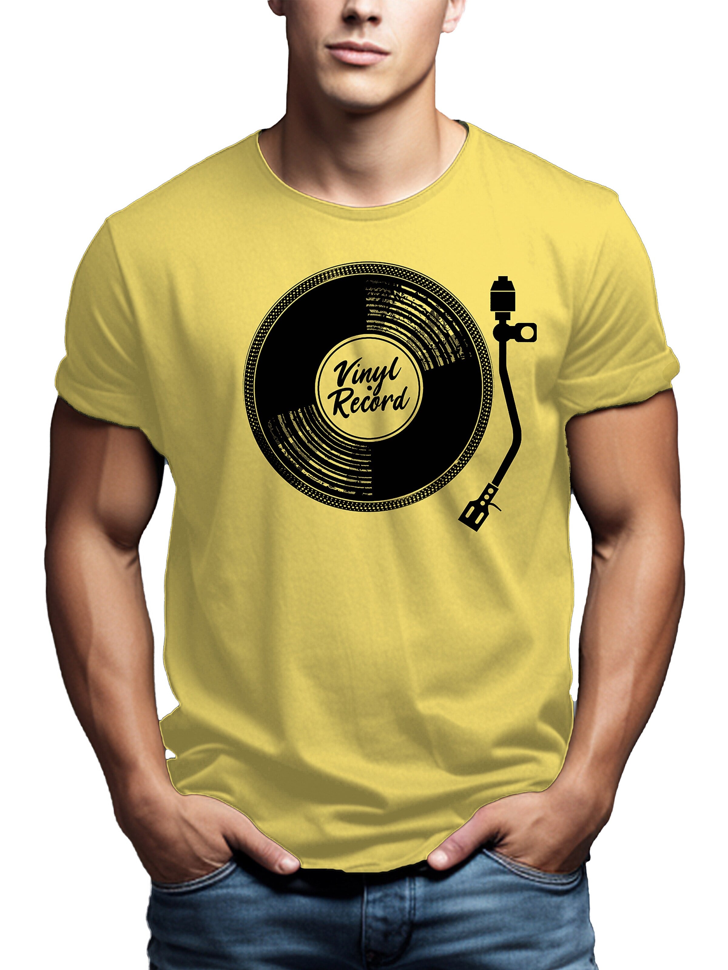MAKAYA Shirt 'V-Record' in Yellow