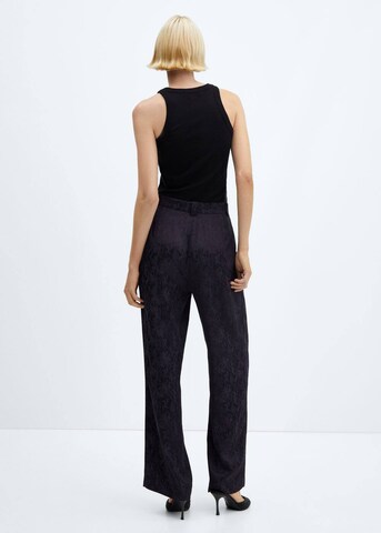 MANGO Wide leg Pleat-Front Pants 'Astrid' in Blue