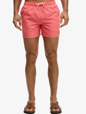 Shorts de bain Superdry & Co en orange : devant