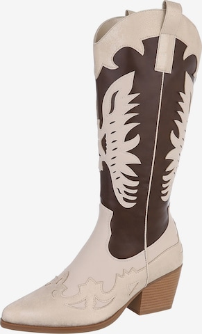 Ital-Design Cowboystiefel in Beige: Vorderseite