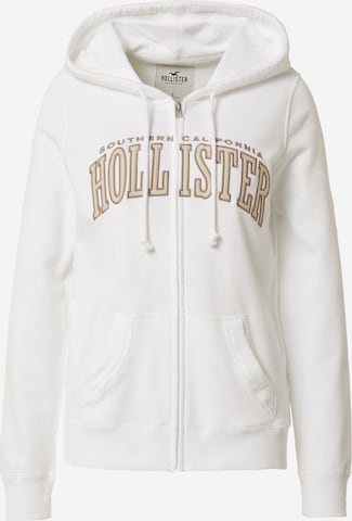 HOLLISTER Zip-Up Hoodie in White: front