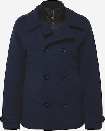 Petrol Industries Between-Seasons Coat in Blue: front