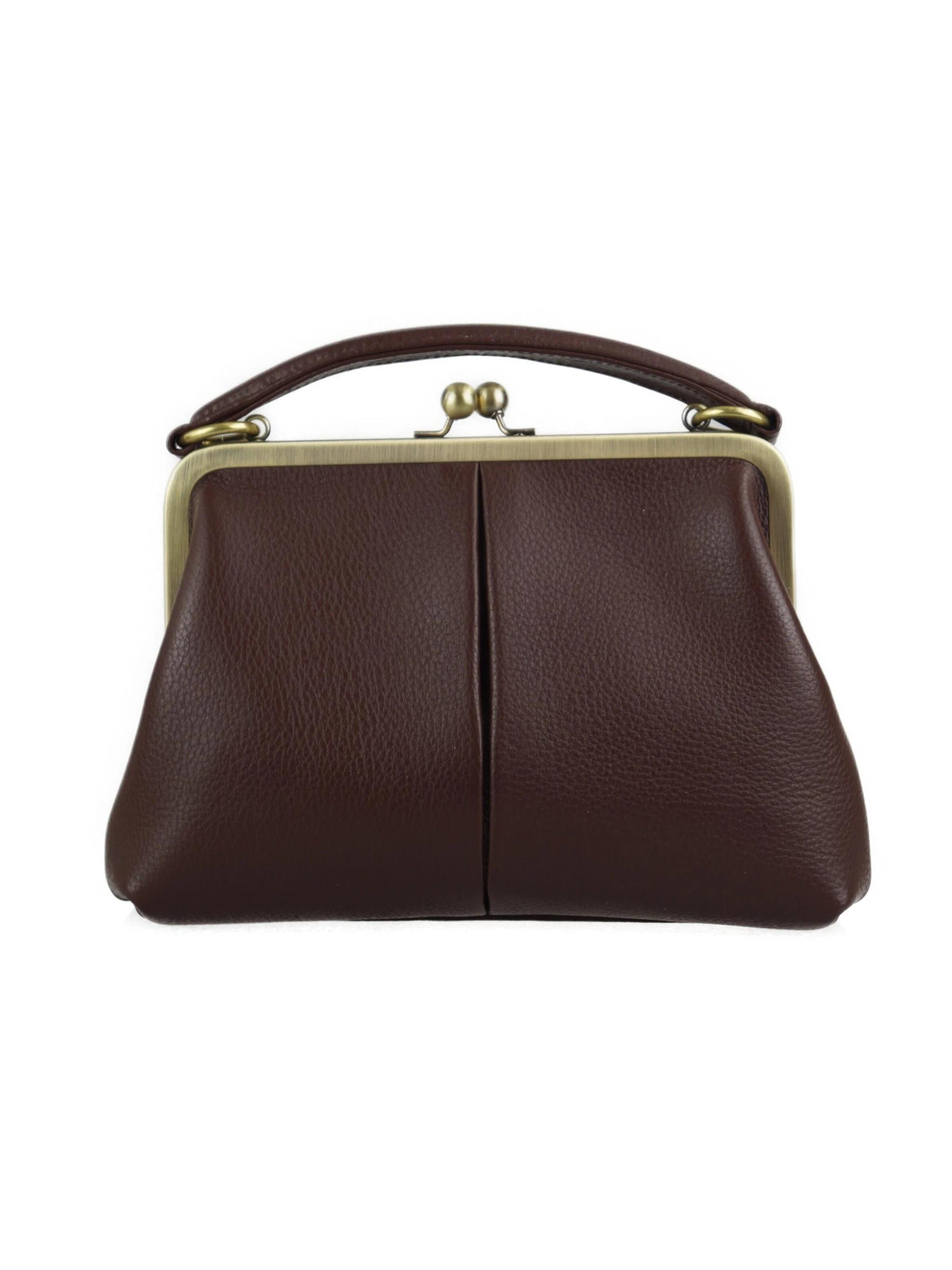 Taschenkinder Handbag 'Kleine Olive – Leder Handtasche & Umhängetasche' in Brown: front
