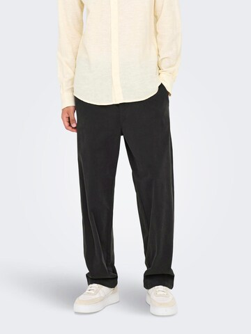 Regular Pantalon 'ONSSinus' Only & Sons en noir : devant