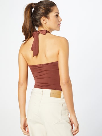 Misspap Shirt Bodysuit in Brown