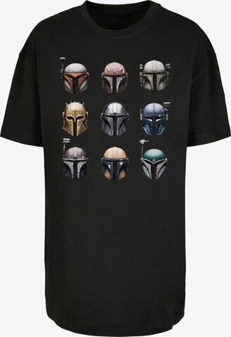 F4NT4STIC Shirt 'The Mandalorian Helmet' in Zwart: voorkant