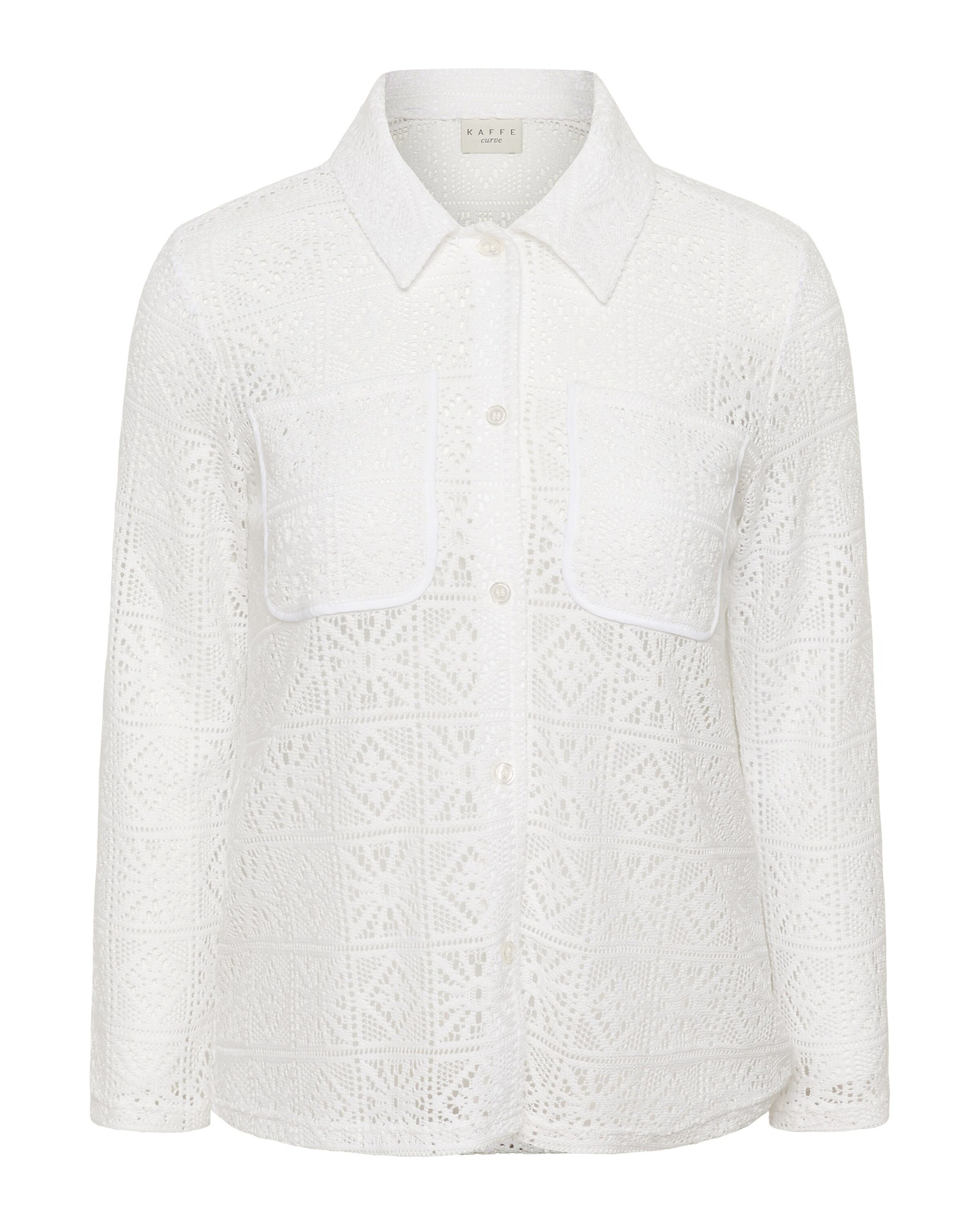 KAFFE CURVE Bluse 'KCcindia' in Weiß: Vorderseite
