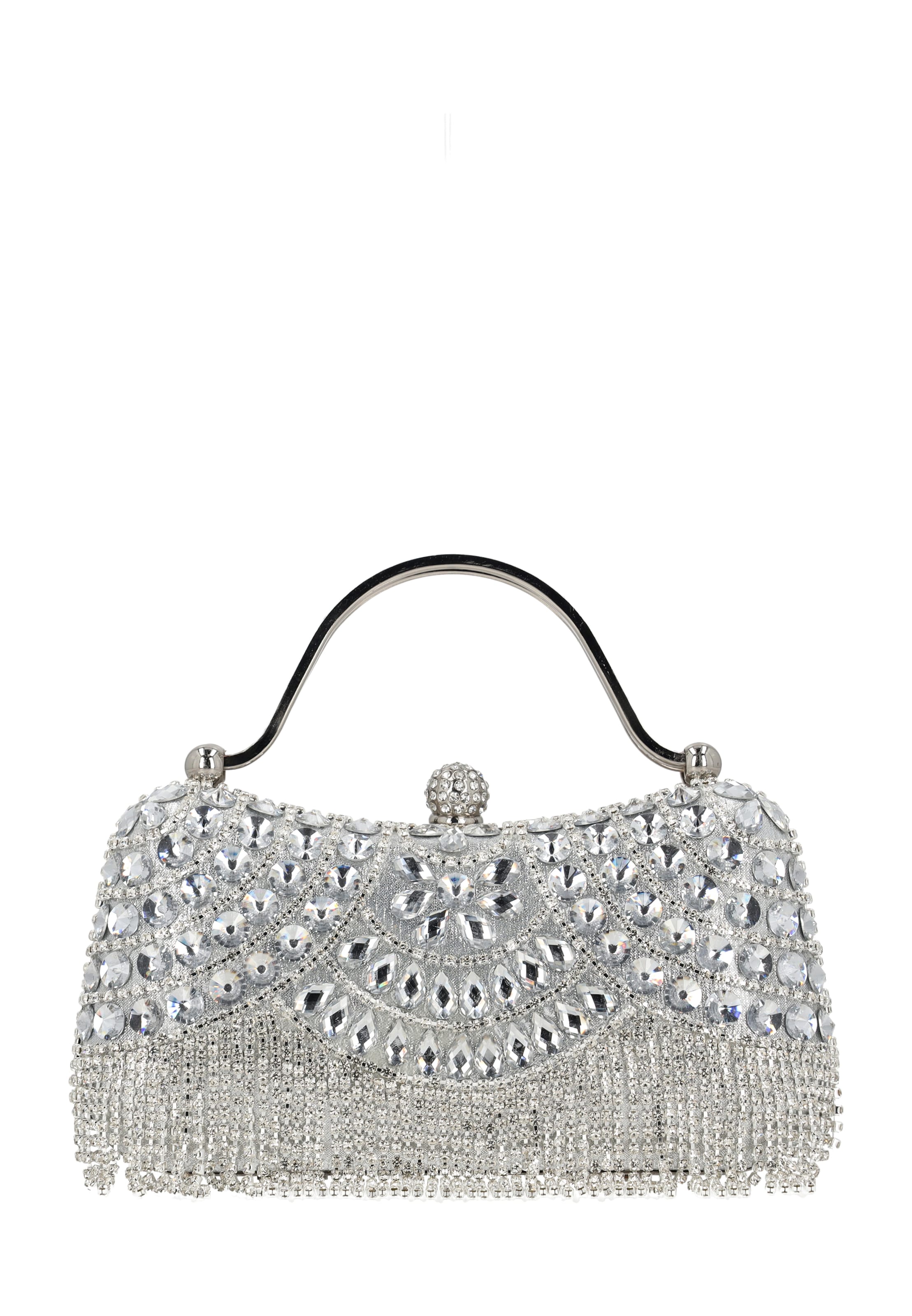 faina Clutch in Silber: Vorderseite
