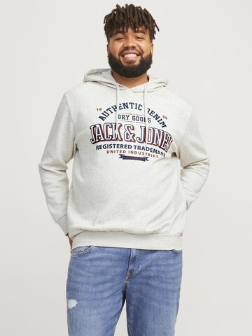 Jack & Jones Plus Μπλούζα φούτερ σε λευκό: μπροστά