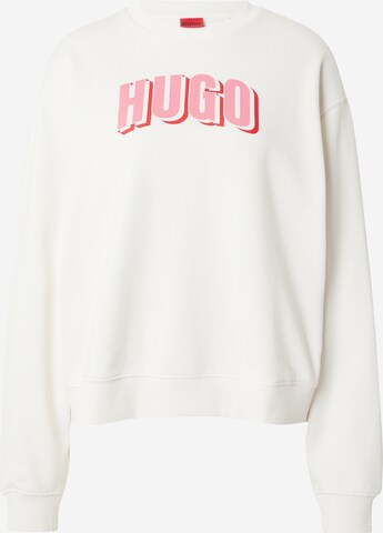 HUGO Sweatshirt 'Deroxina' in White: front