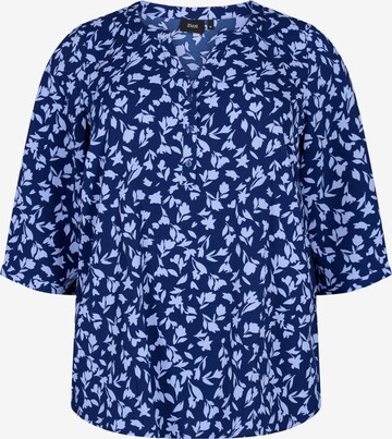 Zizzi Blouse 'Cannii' in Blauw: voorkant