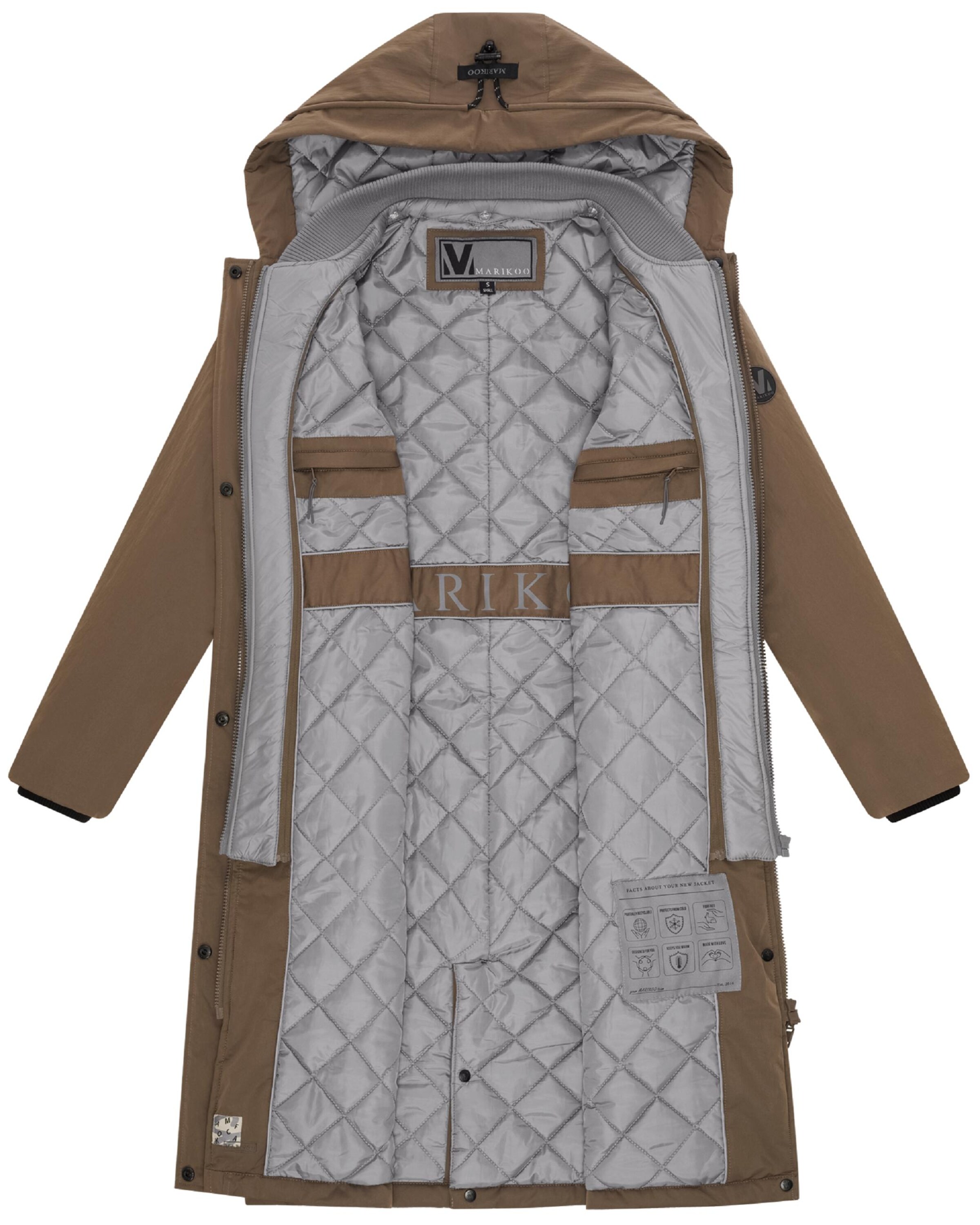Palton de primăvară-toamnă de la MARIKOO pe maro