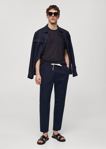 MANGO MAN Tapered Broek 'Romelino' in Blauw