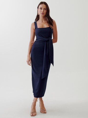 Robe 'LEE' Tussah en bleu : devant