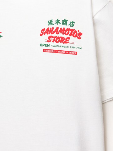 T-Shirt 'Sakamoto' Pull&Bear en blanc