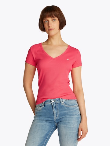 Tommy Jeans Shirt 'ESSENTIAL' in Red: front