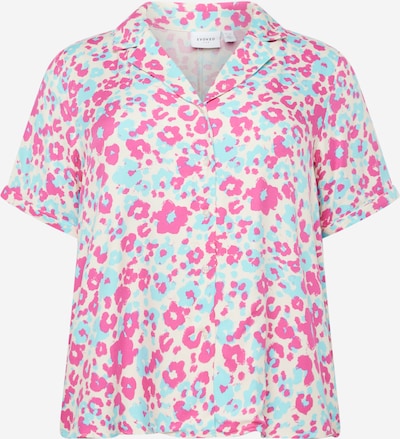 Vila Curve Pusero koossa XXL värissä hiekka / vaaleansininen / fuksia, Tuotenäkymä