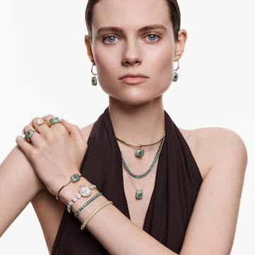 Ceas analogic 'UNA' de la Swarovski pe auriu: față