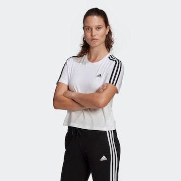 ADIDAS SPORTSWEAR Performance shirt 'Essentials Loose 3-Stripes ' in White: front