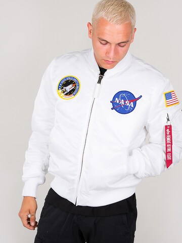 ALPHA INDUSTRIES Övergångsjacka 'MA-1 VF NASA' i vit