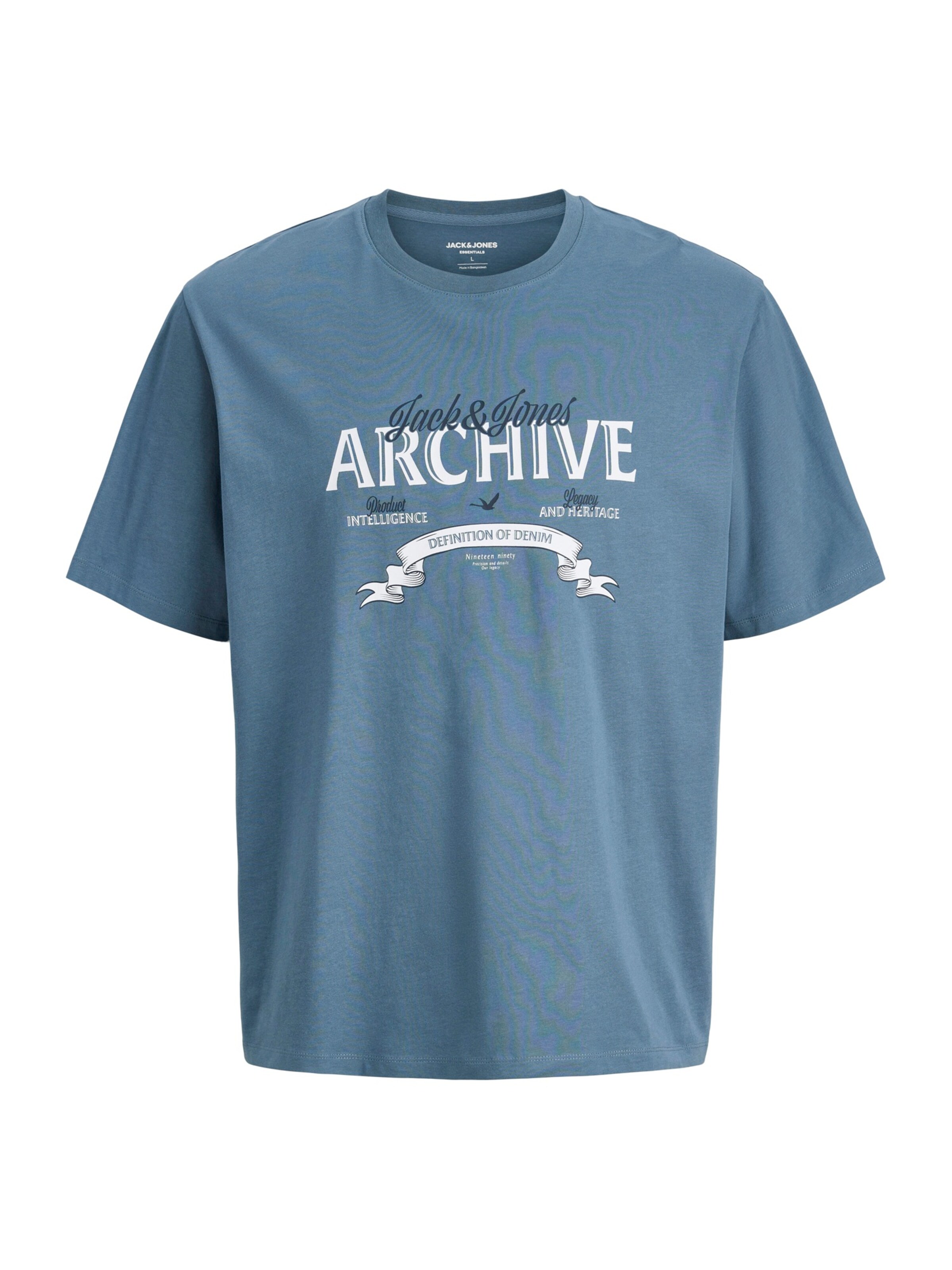 Jack & Jones Plus T-Shirt 'JJEDOVER DENIM' in Blau: Vorderseite