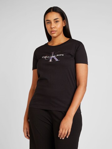 T-shirt Calvin Klein Jeans Plus en noir : devant