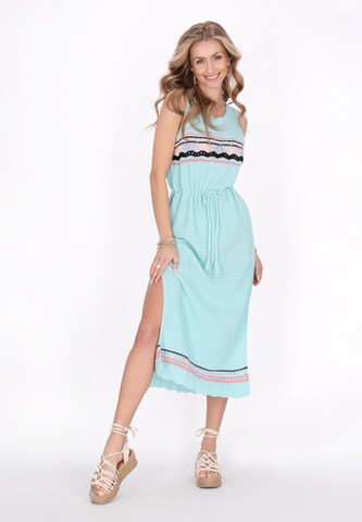 Abito in maglia 'Ethno' di IZIA in blu: frontale