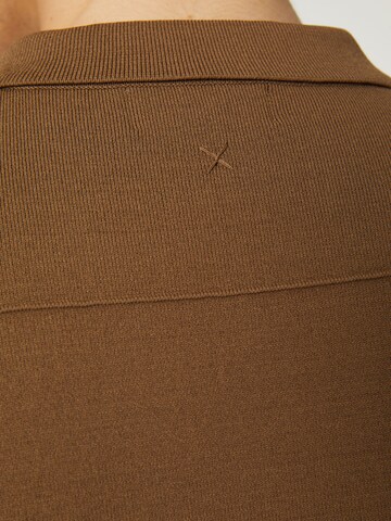 DAN FOX APPAREL Knit Cardigan 'Amin' in Brown