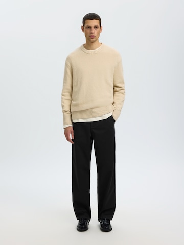 Loosefit Pantalon chino 'SLM220-MILES' SELECTED en noir