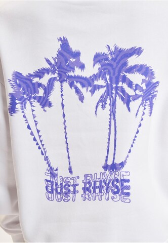 Sweat-shirt 'Wavy Palms' Just Rhyse en blanc